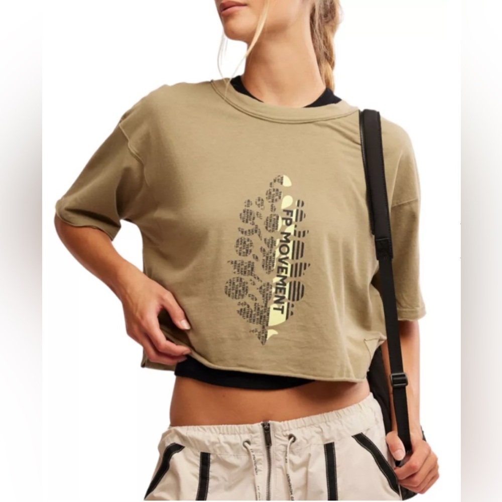 NWT Fp Movement FP Movement Women's Inspire Logo T-Shirt in Sage Combo size XS